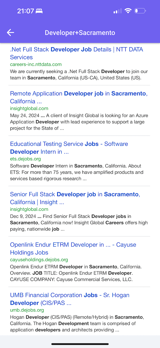 Jobs Listr App Screenshot 2